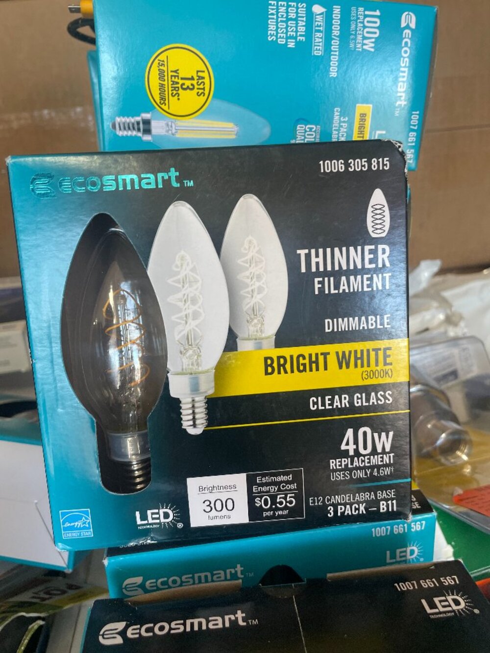 3-pack of EcoSmart 40-Watt Equivalent B11 Dimmable E12 Candelabra LED